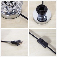 Lampe de table en cristal avec double port de charge USB, flexible et à intensité réglable, lampe de bureau moderne pour chambre, hôtel et décoration intérieure