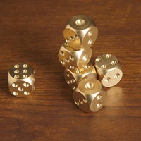 Dés à six faces en laiton massif, polis à la main, avec points en relief, pour Mahjong, KTV, bar, jeu de table, divertissement
