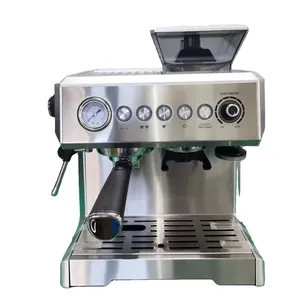 2023卸売ステンレス鋼エスプレッソコーヒーマシン上部にコーヒー豆グラインダー付き、スチームコーヒーマシン付き
