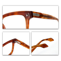 Gafas Rectangulares Clásicas Vintage Retro con Remaches, Monturas de Acetato de Alta Calidad, Unisex