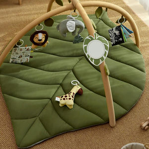 Tummy Time Mat Desarrollo sensorial Baby Play Gym Actividad Mat Leaf Shaped Baby Crawl Mat con <span class=keywords><strong>6</strong></span> <span class=keywords><strong>juguetes</strong></span> de peluche para bebé recién nacido - Product Image 6