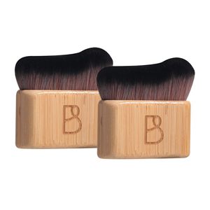 Set di pennelli da viaggio per applicazioni per il corpo del viso con setole sintetiche Ultra morbide BS-MALL 2 manici in bambù naturale per il trucco autoabbronzante