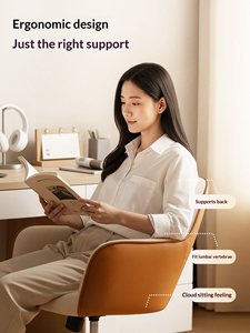Chaise de bureau ergonomique moderne en cuir <span class=keywords><strong>Igrow</strong></span> avec dossier confortable et siège pour longues sessions assises, idéale pour la maison, la chambre ou un usage professionnel. - Product Image 2