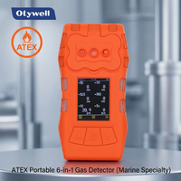 Détecteur de gaz portable infrarouge IR 6 en 1, CO, H2S, O2, CO2, H2, LEL, moniteur de gaz marin offshore