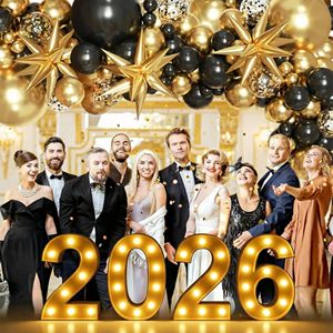 Kit de Arco de Globos Negro y Dorado para Cumpleaños, Despedida de Soltera, Jubilación, Oficina, Nochevieja, Graduación, Aniversario, Decoraciones para Fiestas - Product Image 2