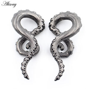 Anting-anting penyangga telinga model gurita punk dari baja tahan karat grosir, plug, tunnel, <span class=keywords><strong>spiral</strong></span> taper, untuk tulang rawan, gauge, expander, <span class=keywords><strong>stretcher</strong></span> - Product Image 6