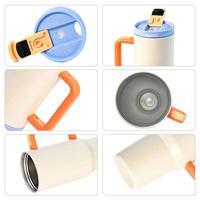 Gobelet isotherme en acier inoxydable à double paroi avec poignée, tasse à sublimation pour boissons chaudes et froides, 40 oz