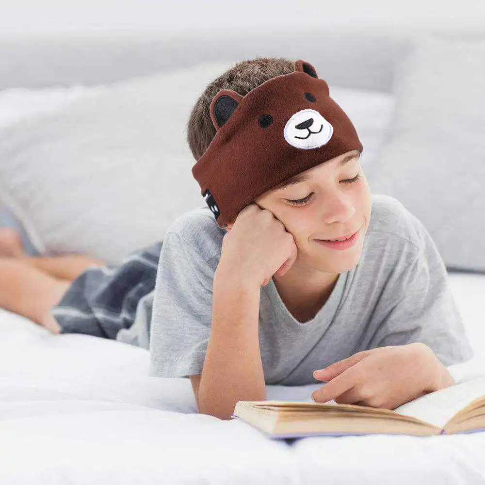 Bluetooth kulaklık hayvan kafa karikatür yumuşak uyku göz maskesi çocuklar yetişkin kablosuz kulaklık LED Bluetooth kulaklık en iyi kalite