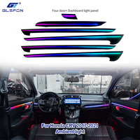 Pour Honda CRV 2017-2022, kit d'éclairage d'ambiance intérieur de voiture Glefon en gros, 64 couleurs, contrôle par application, 12V, Plug and Play, lampe d'ambiance