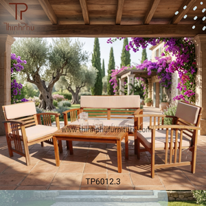 Ensemble de canapés en teck moderne et luxueux, écologique, imperméable, avec protection UV, pour une utilisation en extérieur et en intérieur, adapté aux villas, meubles de jardin - Product Image 2