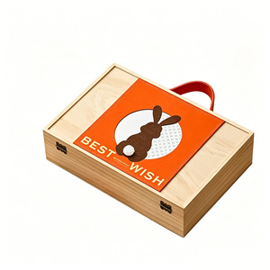Caja de Regalo de Madera Maciza Rectangular de 9 cm, Embalaje Portátil para Manualidades, Caja para Pastel de Luna del Festival del Medio Otoño - Product Image 3