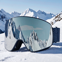 Lunettes de ski sportives à monture intégrale magnétique avec verres photochromiques anti-buée en polycarbonate, protection UV, logo personnalisé et étui à lunettes