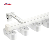 Système de rideaux à plis ondulés haute capacité ARODDY avec ruban adhésif, rails de rideaux en aluminium sur mesure pour salles d'exposition