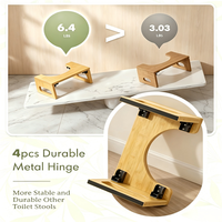 Tabouret de toilette en bambou de 7 pouces pour adulte, tabourets pliables pour la salle de bain, tabouret pour la défécation avec bande antidérapante
