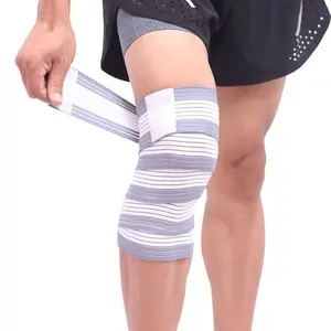 Ağırlık kaldırma spor eğitimi elastik sıkıştırma bandaj çapraz Fit diz sarar