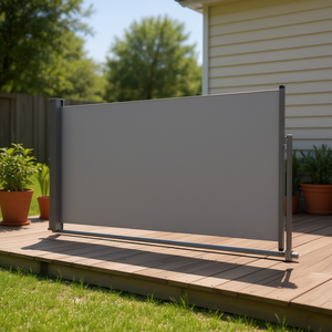 Toldo Lateral Retráctil Gris para Patio, 47.2x118.1 Pulgadas, Marco de Aluminio Manual, Refugio para Exteriores - Product Image 2