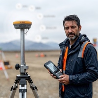 Équipement de topographie GNSS GPS TopTech TK200, récepteur GNSS, GPS RTK Rover et station de base RTK, récepteur GNSS GPS