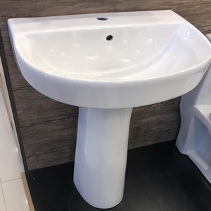 Lavabo ideal Moon Basin Urban Collection, artículos sanitarios con lavabo 2 en 1, lavabo de pedestal para baño con grifo de un solo orificio - Product Image 2