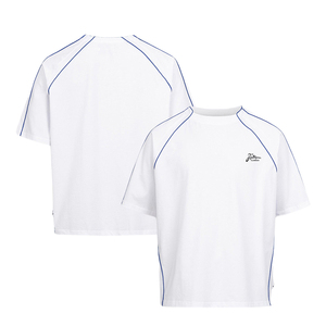 TF Tùy Chỉnh Mùa Hè Cao Đường Phố Nửa Tay Áo Raglan T-Shirt Phong Cách Mỹ Tương Phản Màu Sắc Dòng Rắn Lỏng Giản Dị Mô Hình Thiết Kế - Product Image 1