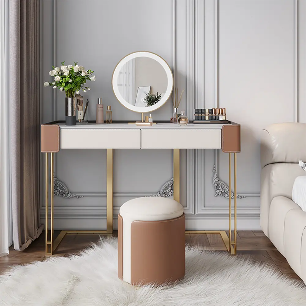 Bedroom Furniture Makeup Wooden Dressing Table Modern Luxury Console Storage Table With Console Table With Mirror