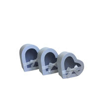 Boîte à fleurs en PVC transparente personnalisable en forme de cœur, boîte cadeau en forme de cœur de pêche, ensemble de trois pièces, savon parfumé éternel composite