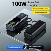 Batterie externe pour ordinateur portable à charge super rapide 100W, modèle A57, avec capacités de 10000 à 60000 mAh, matériau plastique, câble