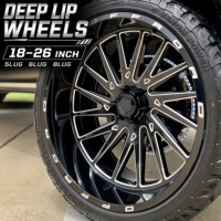 Jantes de camion en aluminium à rebord profond de 18, 20, 24, 26 pouces, 5x5.5, 6x135, 6x139.7, 8x6.5 pour H2, F150, F250, Bronco, Ram, GMC Sierra, Chevy Silverado
