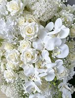 Centro de Mesa con Bola de Flores Artificiales de Lujo en Color Blanco, Ideal para el Día de la Madre y Bodas, de Larga Duración