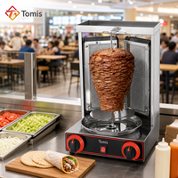 Machine à shawarma au gaz pour comptoir commercial, en acier inoxydable, pour la préparation de kebab doner, rôtissoire verticale pour cuisine de restaurant