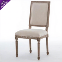 Design moderne Hôtel pour adultes Salle à manger Banquet Meubles de mariage Chaises vintage en bois à dossier carré français
