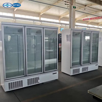 Vitrine réfrigérée verticale à portes vitrées pour supermarché commercial 2 3 4