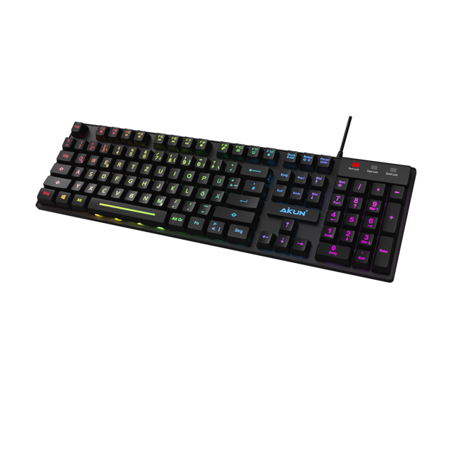 Aikun GX310WR 2.4G Wireless Rechargeable Gaming Keyboard,Dynamic 7 Color Backlight,Quiet Rubber Switch,Multi Keys Anti-ghosting