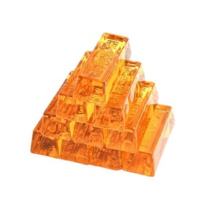 Tian Hu Imitation Gold Bar <b>Small</b> Size Yellow Crystal Ornament <b>Gift</b> For Home Decor - Product Image 4