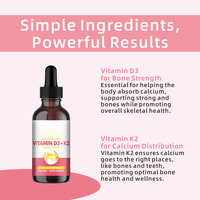 HDK Vitamine D3 K2 Gouttes Liquides 60ml Sans Alcool 600 UI D3 MK-7 Non-OGM OEM ODM Supplément Personnalisé en Usine Vente en Gros