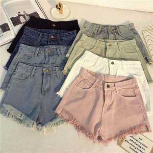 Shorts de Verano para <span class=keywords><strong>Mujer</strong></span>, Cintura Alta, Color Sólido, Shorts de Mezclilla Casuales, Estilos Surtidos - Product Image 2