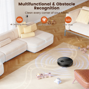 Robot aspirateur intelligent J02 avec navigation par gyroscope, fonction de balayage, d'aspiration et de lavage, alimenté par batterie, noir - Product Image 4