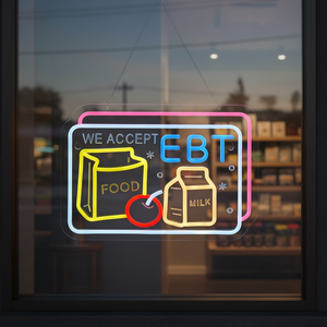 Letrero de Neón Personalizado con Logotipo EBT, Luces de Neón Decorativas para Colgar en la Pared, Letreros de Neón Personalizados para Tiendas de Comestibles - Product Image 1