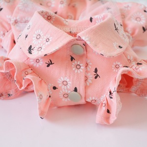 Fabricante al por mayor Rosa gris sol flor hecho a mano Bowknot ropa para mascotas vestido para perros - Product Image 3