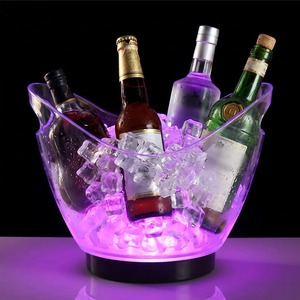 Seau à glace LED rechargeable pour fête, <span class=keywords><strong>4L</strong></span> 8L 12L, couleurs RGB, pour vin, champagne, bar, KTV, hôtel, logo personnalisé, transfert thermique, fourniture OEM - Product Image 6