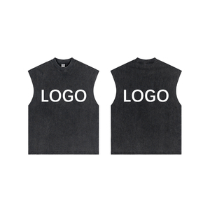 Camiseta de lavado ácido para Hombre, camiseta <span class=keywords><strong>sin</strong></span> mangas personalizada Vintage Lisa desgastada, Camiseta <span class=keywords><strong>Sin</strong></span> Mangas Para Hombre - Product Image 2