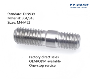 Vis à double extrémité de haute qualité M4-M24 ou sur mesure en acier inoxydable DIN939A2/A4 - Product Image 1