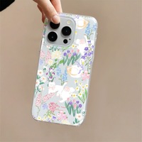 Coque de téléphone portable antichoc en TPU rigide avec motif dessin animé Swan Garden pour iPhone 16/15