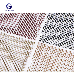 Phổ biến thiết kế trang trí Chuỗi liên kết vòng vòng dây lưới thép kim loại rèm chống cháy - Product Image 2