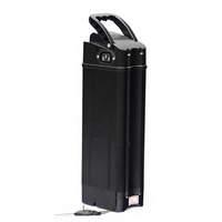 Boîtier de batterie universel pour vélo électrique ALX050, argenté, vertical, antichoc, 36V-72V, pour packs de batteries au lithium 18650/21700, en ABS et alliage d'aluminium