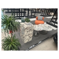 Newstar Marbre Meubles Blanc Marbre Bas Plinthe Salon Centre Table Basse Affichage Plinthe Table