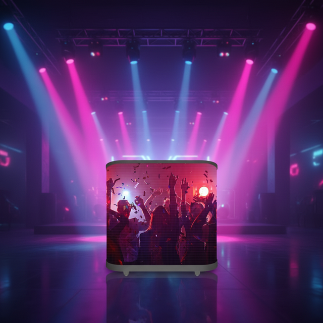 Popular Dj Desk Curved LED Video Wall DJ Booth with 2.5mm Pixel Pitch IP65 Floor Stand SDK App Control with Flight Cse