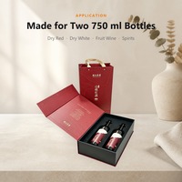 Boîte cadeau magnétique personnalisée avec logo, insert en mousse EVA pour deux bouteilles, emballage pour whisky et brandy, fabricant en gros