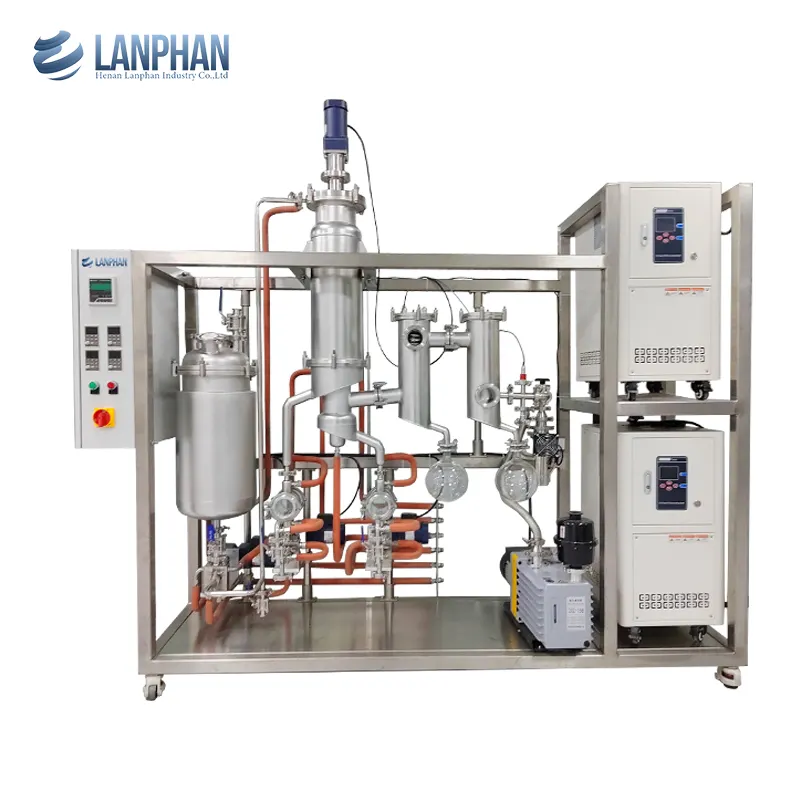 Máquina de destilação molecular de caminho curto para extração de óleo essencial de lavanda de ácido graxo de palma