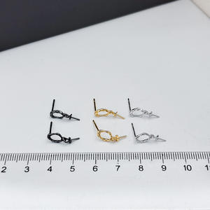 S925 <b>Silver</b> DIY <b>Pearl</b> Accessories Fashion <b>Silver</b> Jewelry <b>Earrings</b> with 9-12mm Round Beads and 22288 Empty Tray - Product Image 4