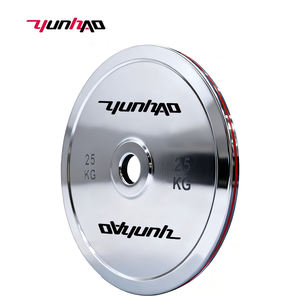 Poids de musculation pour salle de sport, disques <span class=keywords><strong>en</strong></span> <span class=keywords><strong>fonte</strong></span> argentés, acier inoxydable électro-plaqué, haltères de musculation, plaques de poids calibrées - Product Image 5